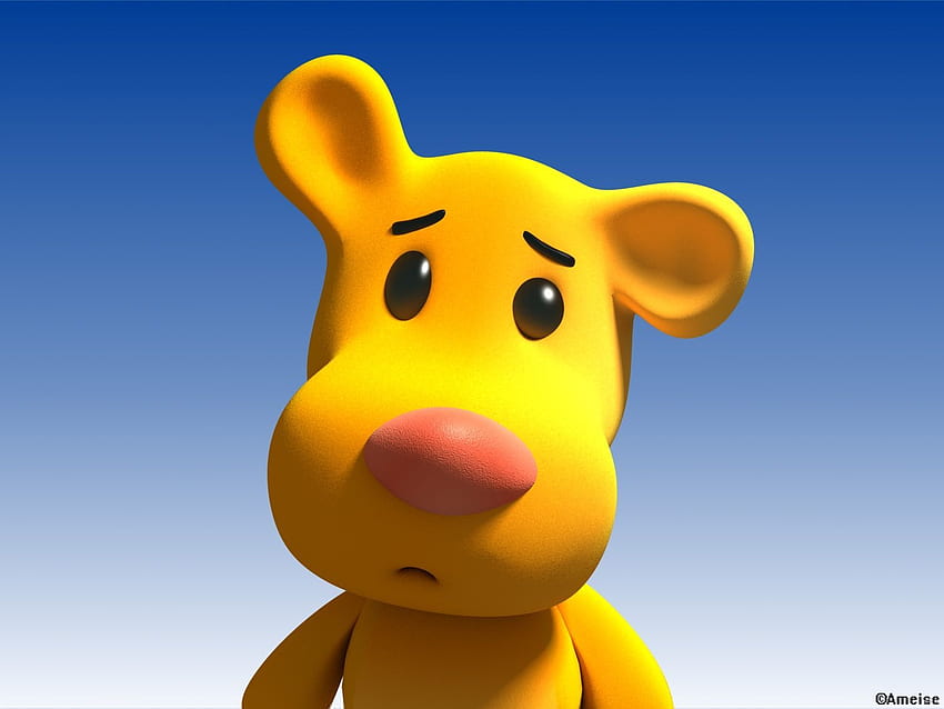 Oso amarillo lindo 3D. Dibujos animados, personajes en 3D fondo de pantalla  | Pxfuel