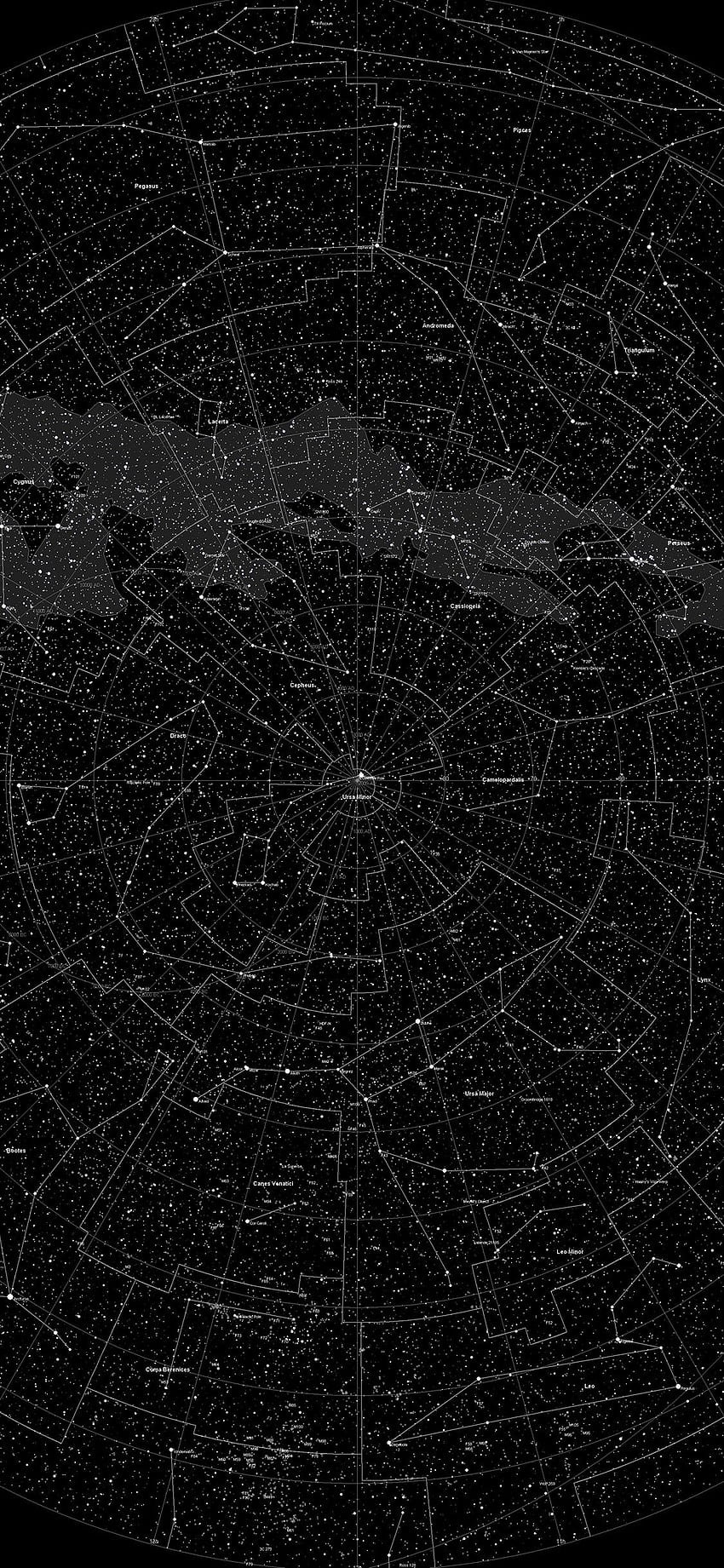 Modèle de carte d'étoiles spatiales sombre, carte du ciel Fond d'écran de téléphone HD