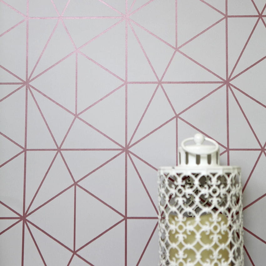 Arken Rose Gold Geometric Rose Gold Wallpaper Sample