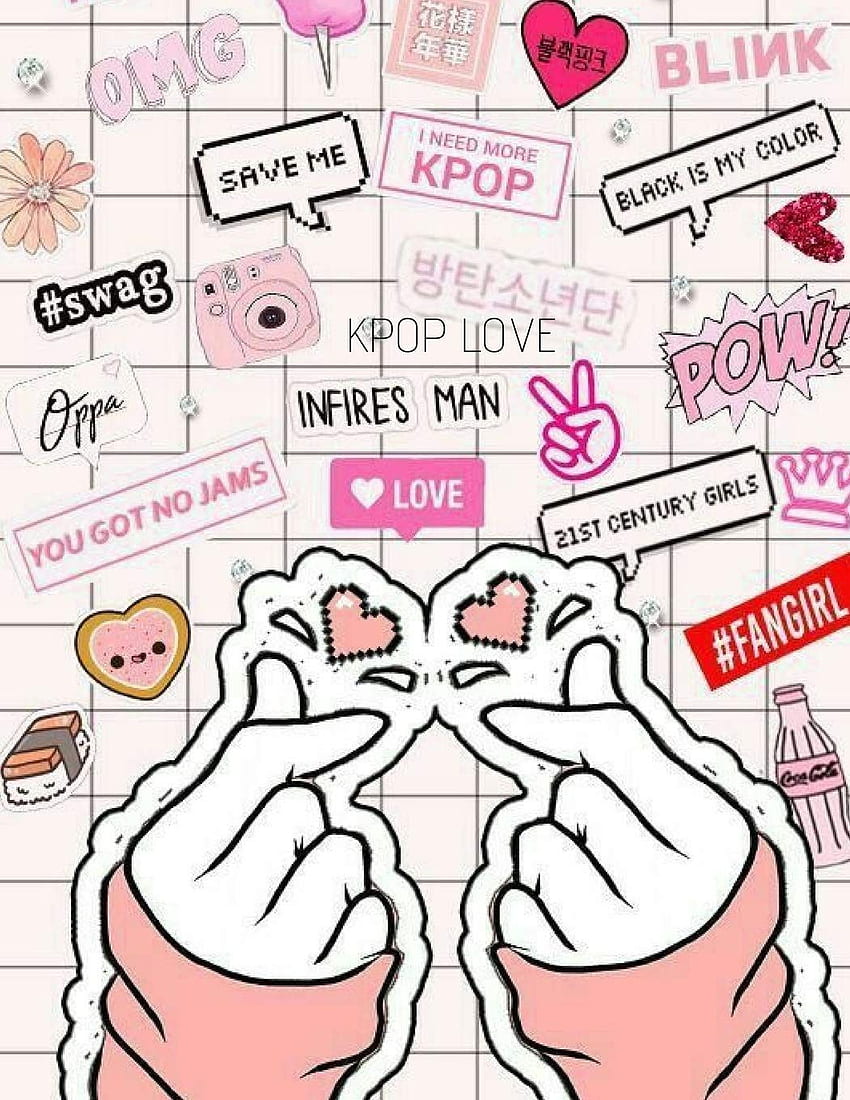 Korean Heart Finger Notebook (Page 1), BTS Finger Heart HD phone wallpaper