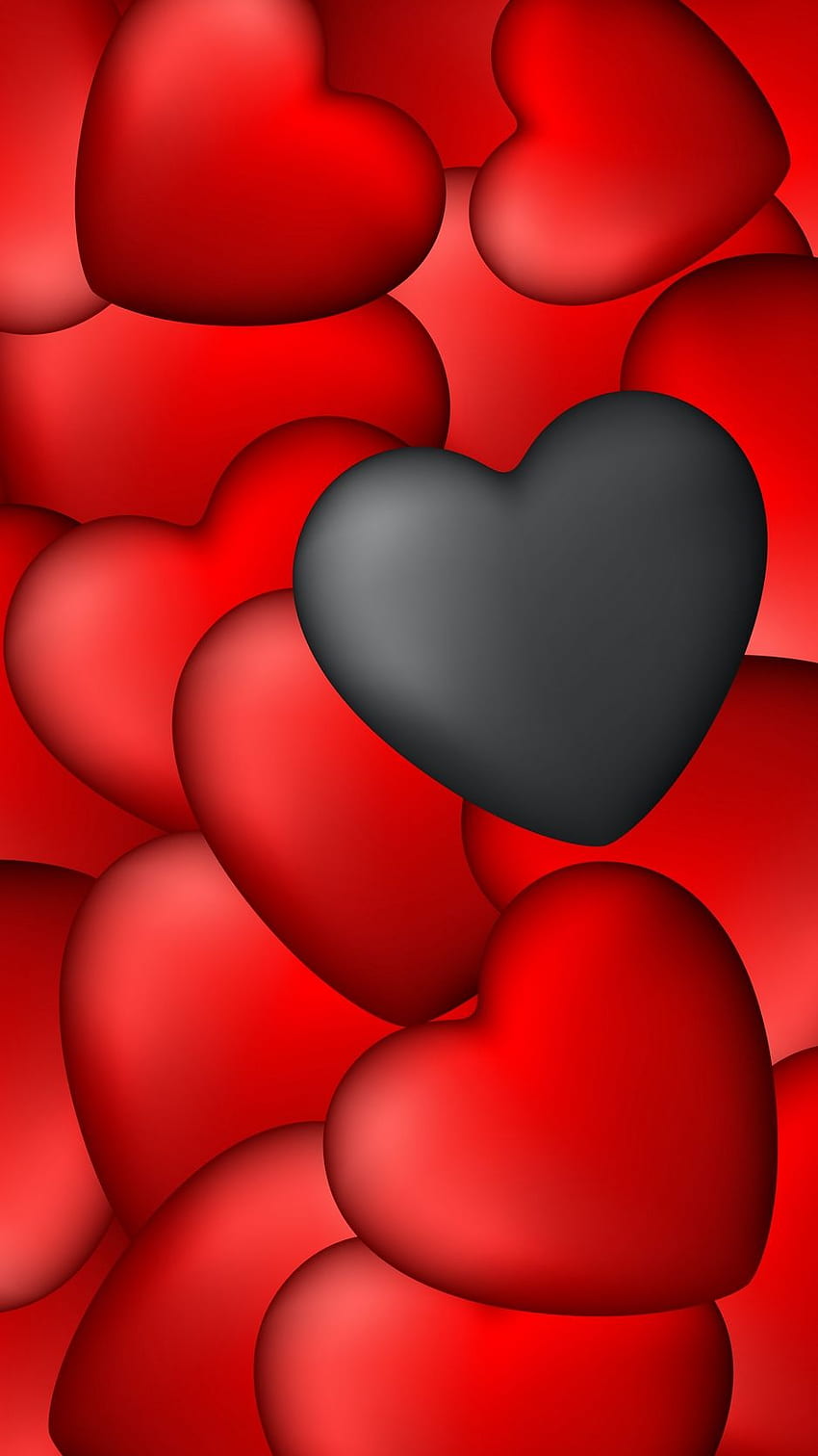 Red hearts black background HD wallpapers  Pxfuel