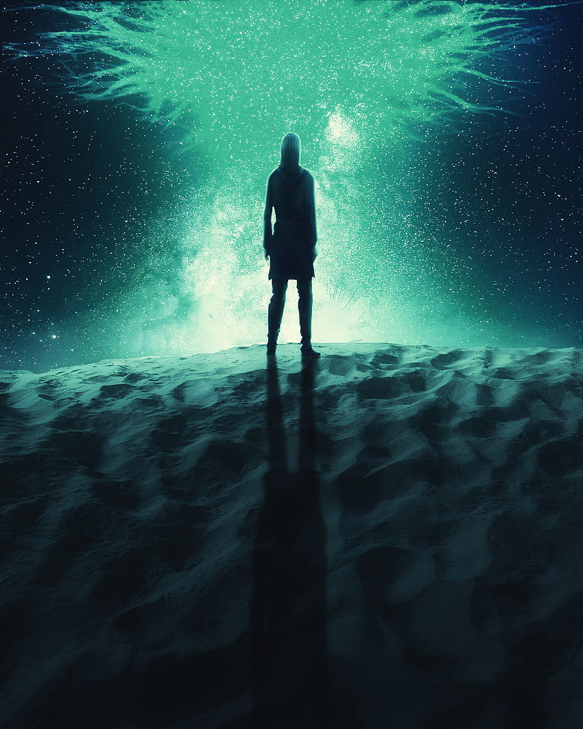 Eren Jaeger, Atmosphäre, Himmel, Snk, Grün, Anime HD-Handy-Hintergrundbild