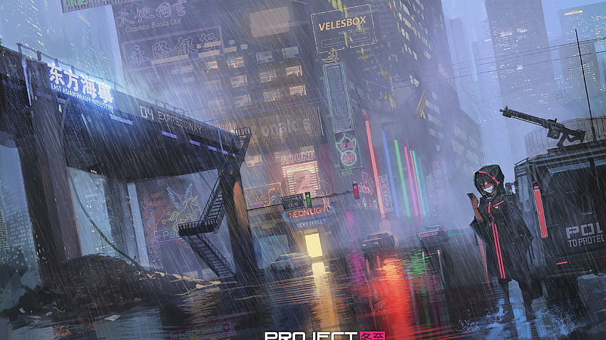 Dark City Rain Anime (Page 1), Rainy City Anime HD wallpaper