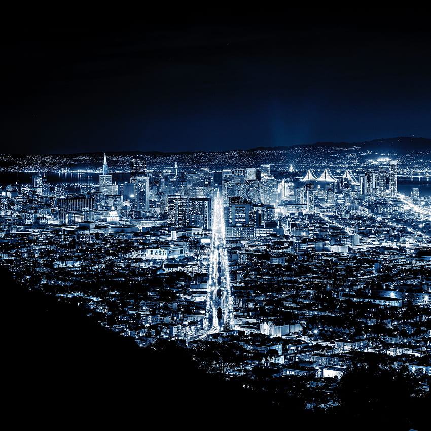 night city, city lights, san francisco, united states ipad pro 12.9 retina for parallax background, San Francisco iPad HD phone wallpaper