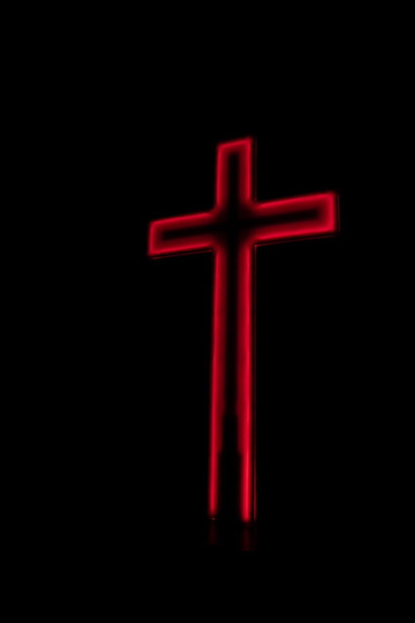 Neonkreuz, blaues und schwarzes Kreuz HD-Handy-Hintergrundbild