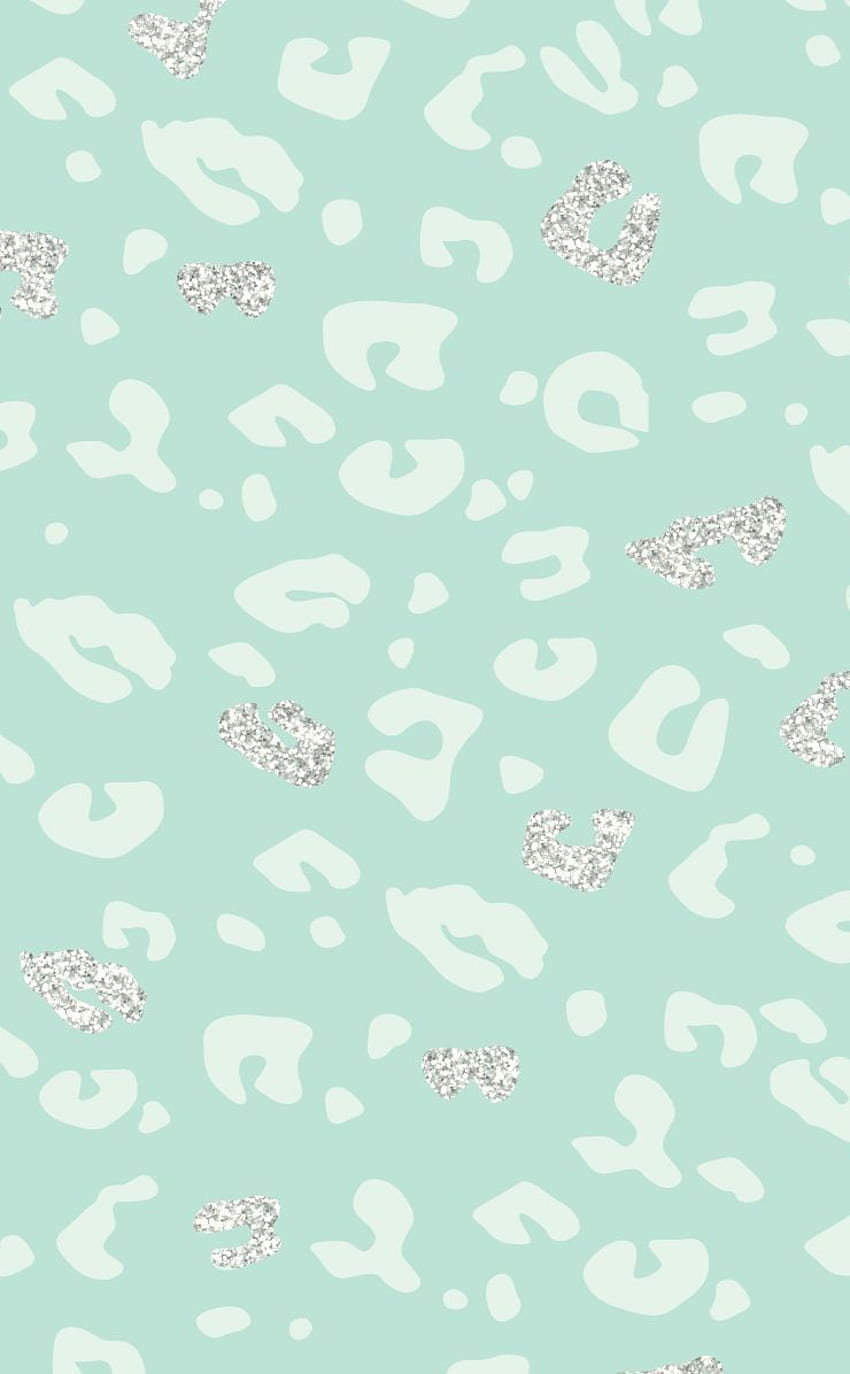 Pastel mint green silver leopard animal print iphone background HD phone  wallpaper | Pxfuel