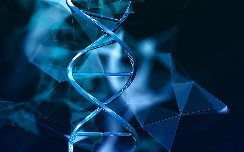 3D blue dna molecule, blue dna background, dna concepts, 3D molecule,  biology background for with resolution . High Quality HD wallpaper | Pxfuel