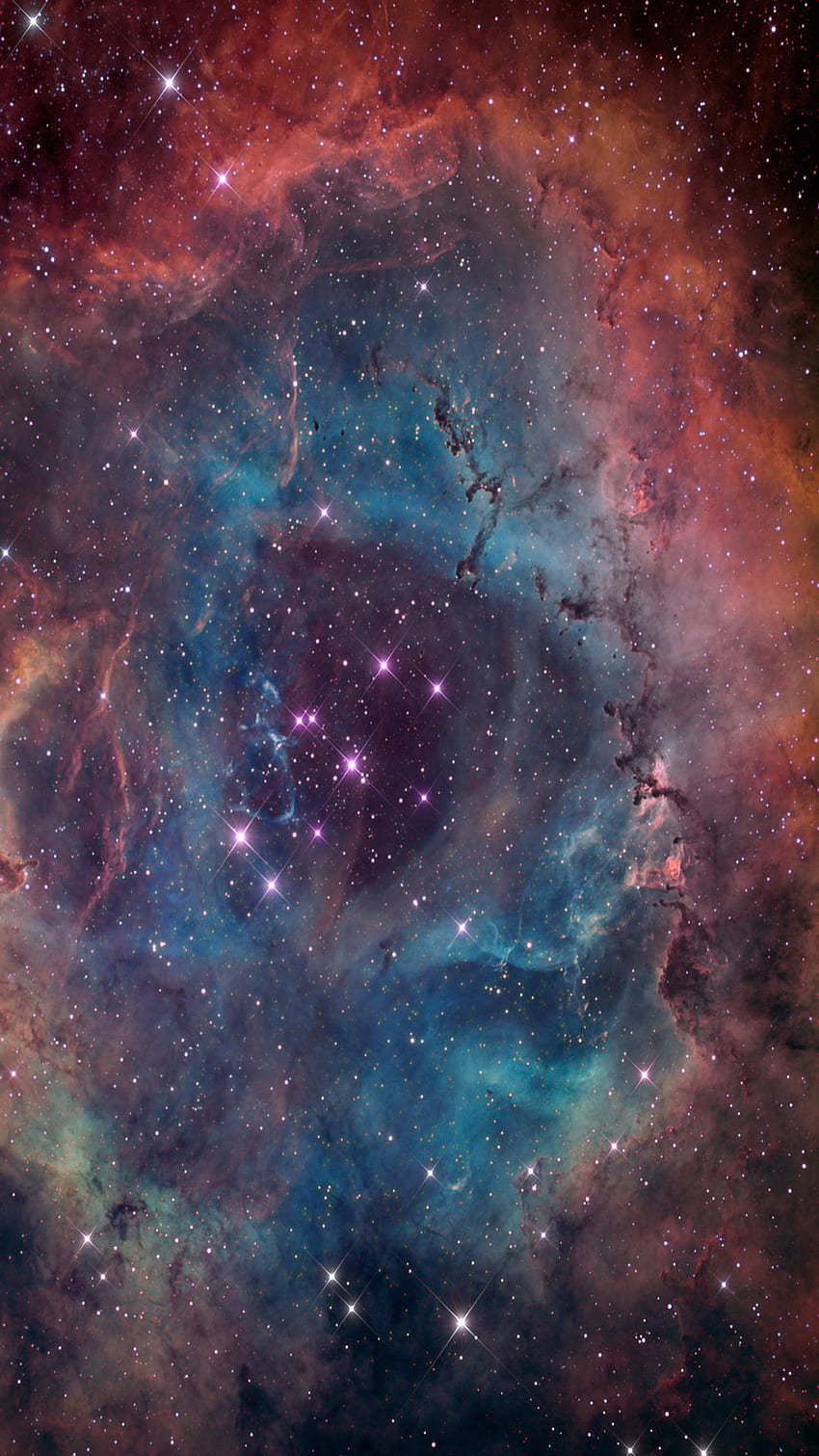NASA Hubble Rosette Nebulosa Espacio iPhone . Computadora fondo de pantalla del teléfono