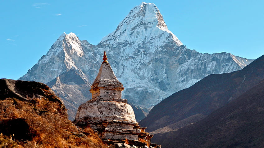 Ama Dablam Peak Nepal, Nepal Landscape HD wallpaper