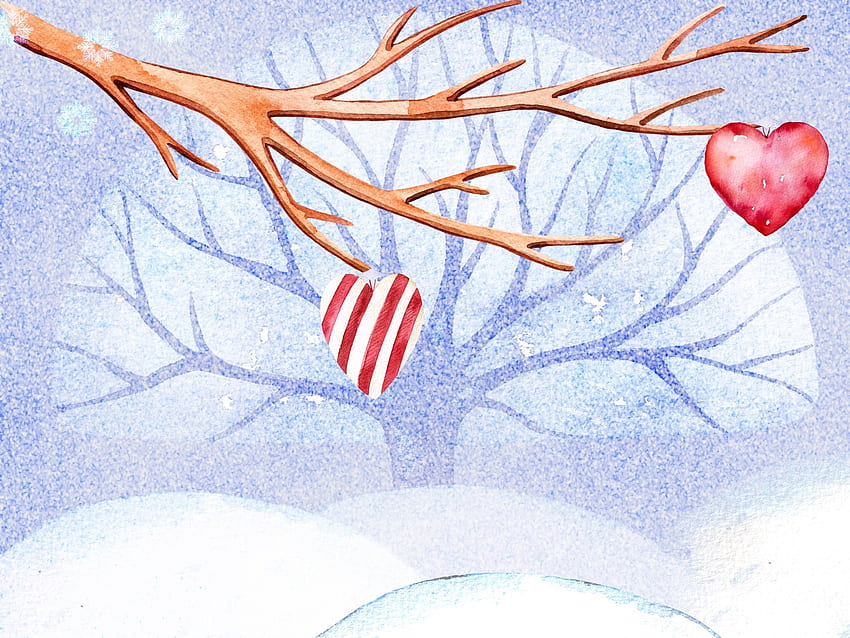 A Winter Love, Heart, Winter, Love, Snow HD wallpaper