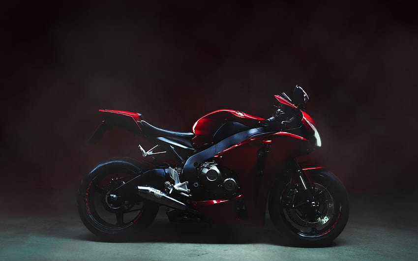 2022, Honda CBR1000RR, , vista laterale, esterno, rosso nero CBR1000RR, moto sportive giapponesi, Honda Sfondo HD
