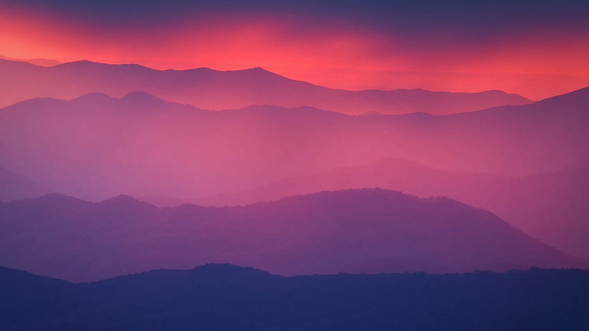 พระอาทิตย์ขึ้น ภูเขา พระอาทิตย์ขึ้น ภูเขา เทนเนสซี - ภูเขา พระอาทิตย์ขึ้นสีชมพู วอลล์เปเปอร์ HD