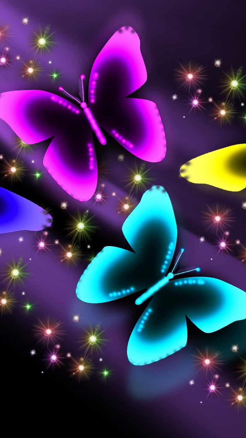 Butterfly Wing Fabric Erfly Background Neon Erflies, Neon Pink Butterfly HD phone wallpaper