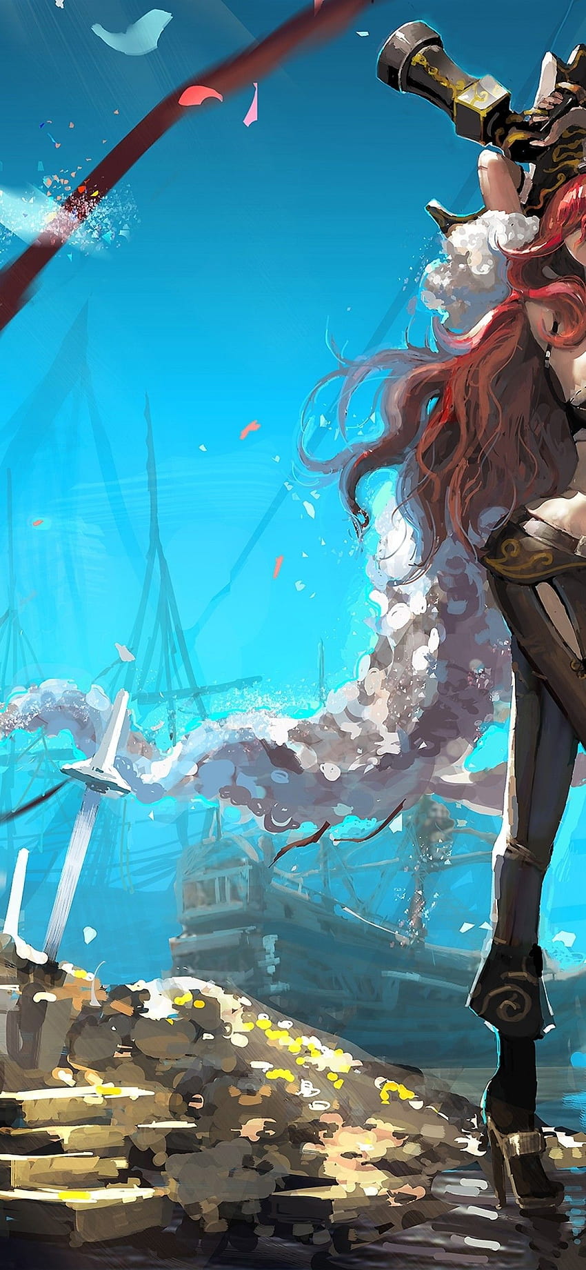Miss Fortune, Anime Style, League Of Legends, Pirate for iPhone 11 Pro & X HD phone wallpaper