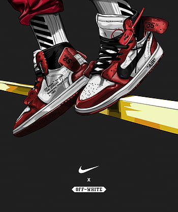 Download Colorful Nike Jordan Cartoon Sneakers Abstract Illustration  Wallpaper  Wallpaperscom