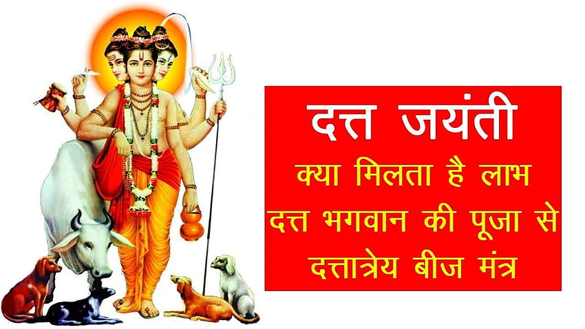 Datta Jayanti 2019 - Happy Datta Jayanti 2019 Wishes , Whatsapp Messages and Lord Dattatreya to worship on this day HD wallpaper