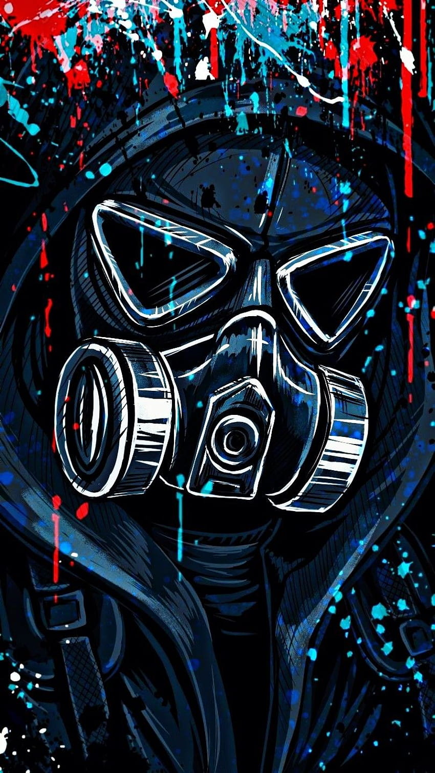 The masked painter''. Gas mask art, Graffiti , Masks art, Blue Gas Mask HD phone wallpaper