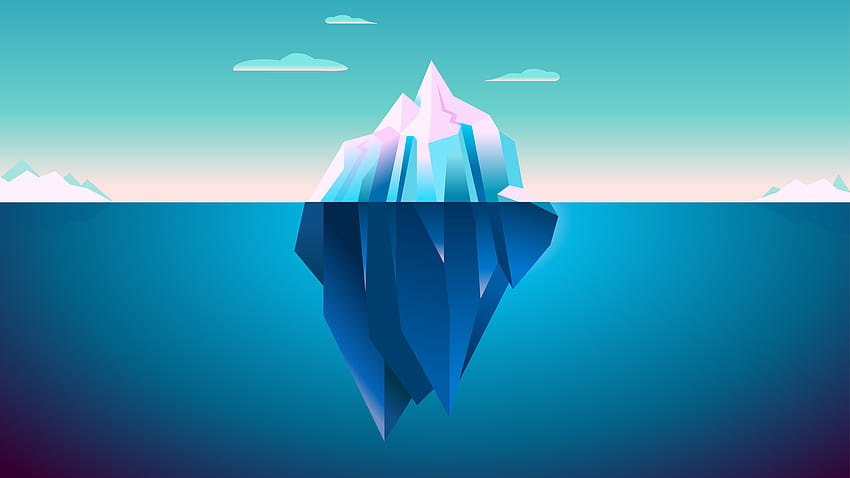 빙산, 바다, 부유물, 미니멀리즘 HD 월페이퍼