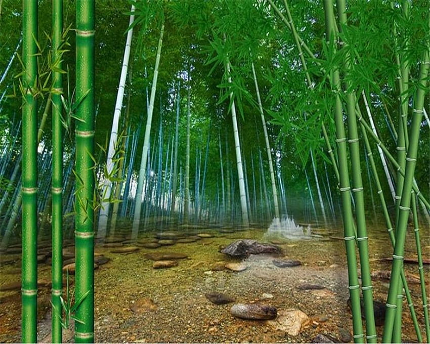 8,85 USD 41% ZNIŻKI. Beibehang niestandardowe 3D duże malowidła ścienne las bambusowy dobra sceneria tło telewizora Mural 3D Papel Tapiz w Tapeta HD
