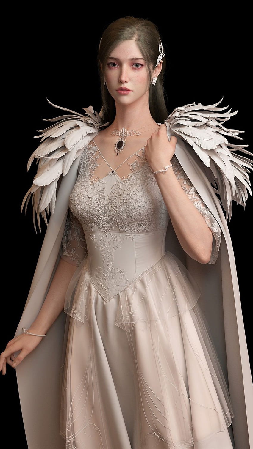 Beautiful Princess, Angel, Wings, Black Background IPhone 8 7 6 6S Plus , Background HD phone wallpaper