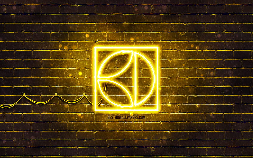 Gelbes Electrolux-Logo, , gelbe Ziegelwand, Electrolux-Logo, Marken, Electrolux-Neon-Logo, Electrolux HD-Hintergrundbild