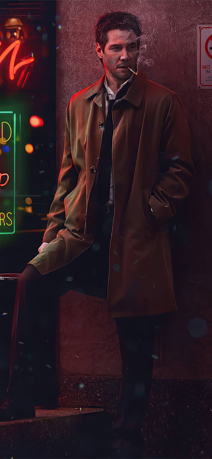키아누 리브스 as 존 콘스탄틴 아이폰 11 HD 전화 배경 화면