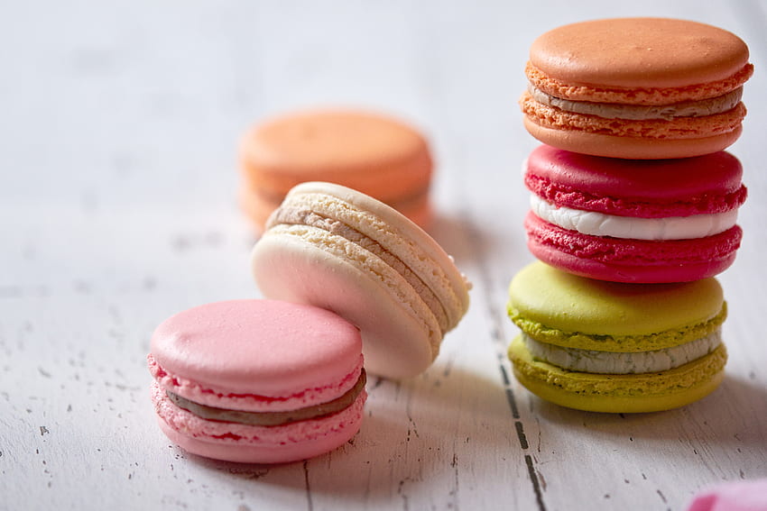 Food, Desert, Multicolored, Motley, Surface, Cake, Macaroons, Makaroons HD wallpaper