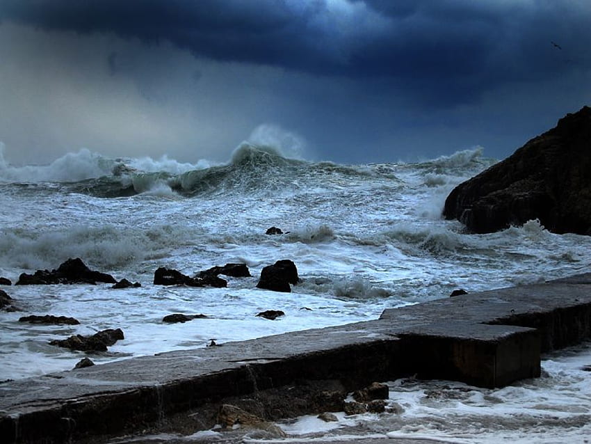 폭풍, 바다 HD 월페이퍼