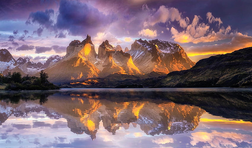 Andes, nature, mountain, lake HD wallpaper