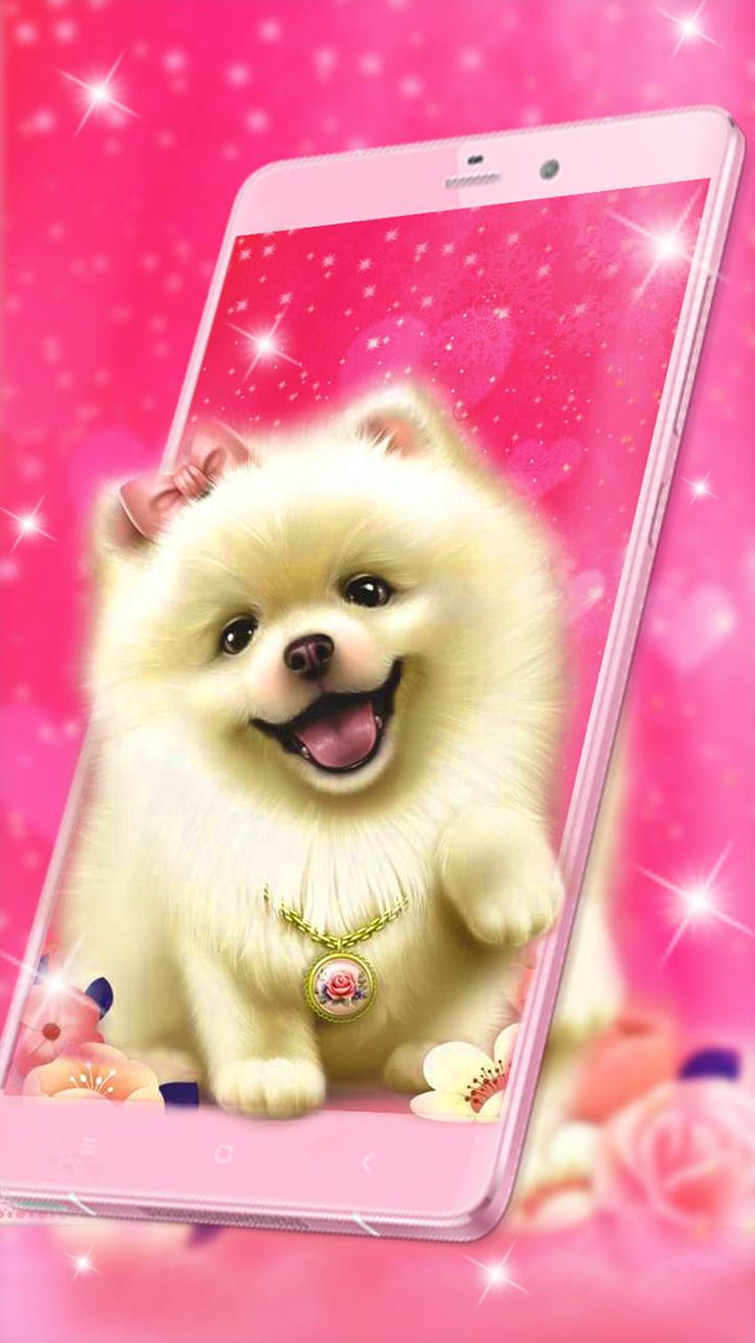 Cute Fluffy Puppy Live para Android, Cute Fluffy Dogs fondo de pantalla del teléfono