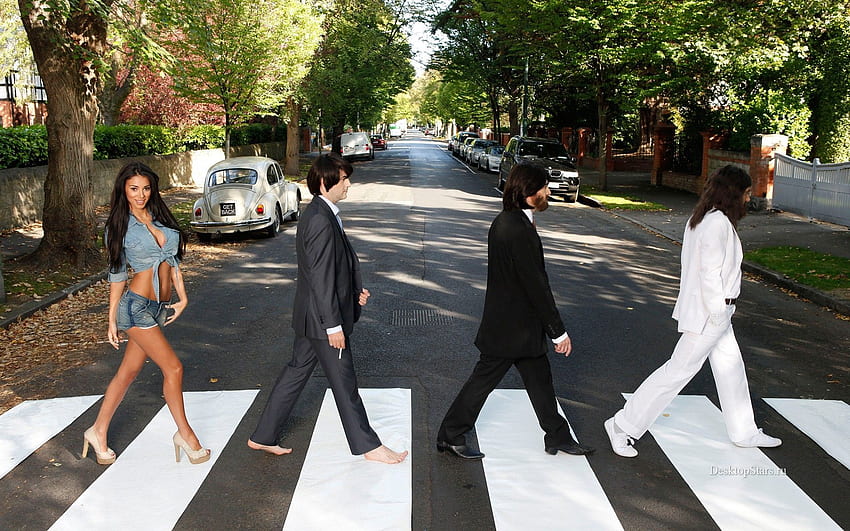 The Beatles Abbey Road, The Simpsons Abbey Road HD wallpaper