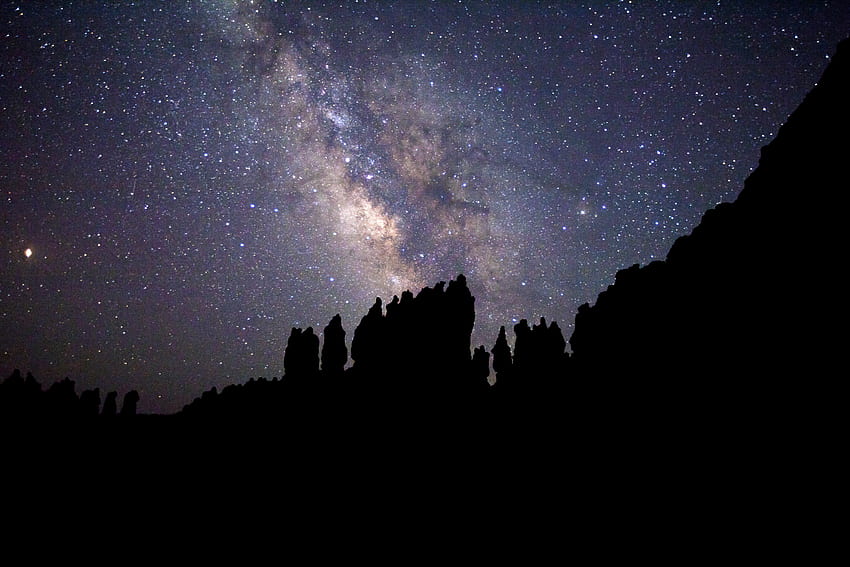Bintang, Batuan, Gelap, Bayangan Hitam, Langit Berbintang, Nebula Wallpaper HD