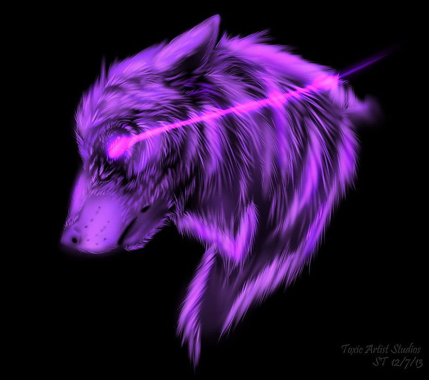 intrepid-fox675: Dark skin purple anime girl with wolf ears