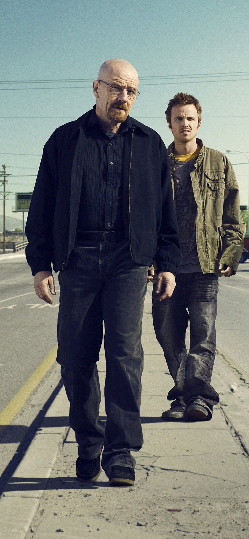 Breaking Bad, Jesse Pinkman, Walter White, Road за iPhone 11 Pro & X HD тапет за телефон