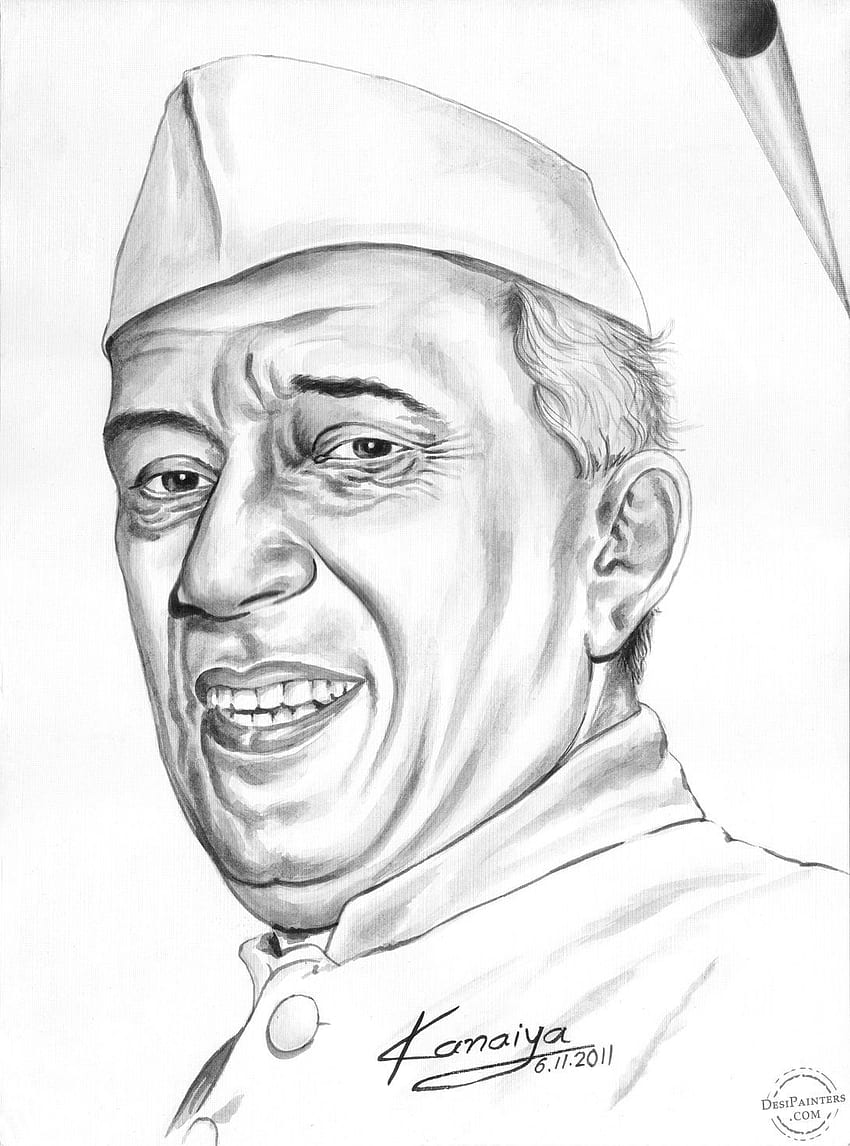 Colour line drawing of Jawaharlal Nehru first Prime Minister of India  News Photo  Getty Images