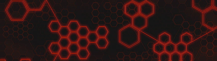Red Hexagons. Made by me for two screens. 3840X1080 HD wallpaper