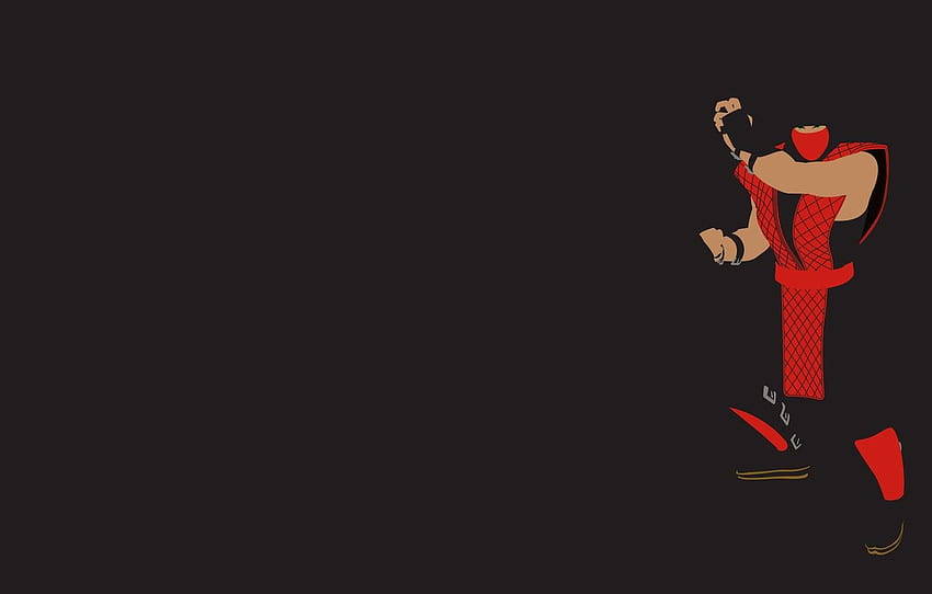 สีแดง Mortal Kombat คลาสสิก นินจา Ermac สำหรับ ส่วน минимализм วอลล์เปเปอร์ HD