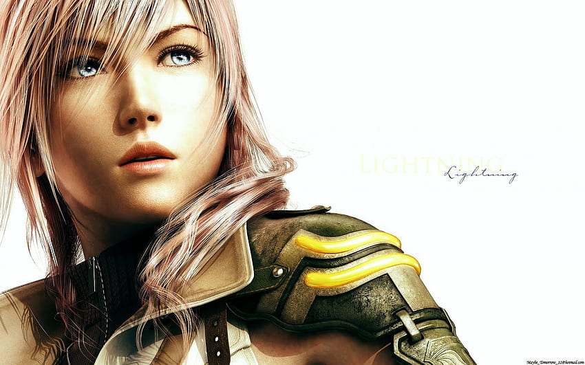 Petir, mata biru, video game, fantasi, cahaya, rambut merah muda Wallpaper HD
