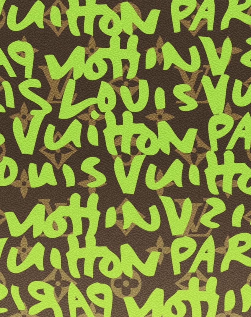 Louis Vuitton Graffiti Green от Стивън Спроуз. Louis vuitton, монограм на Louis vuitton, графити HD тапет за телефон