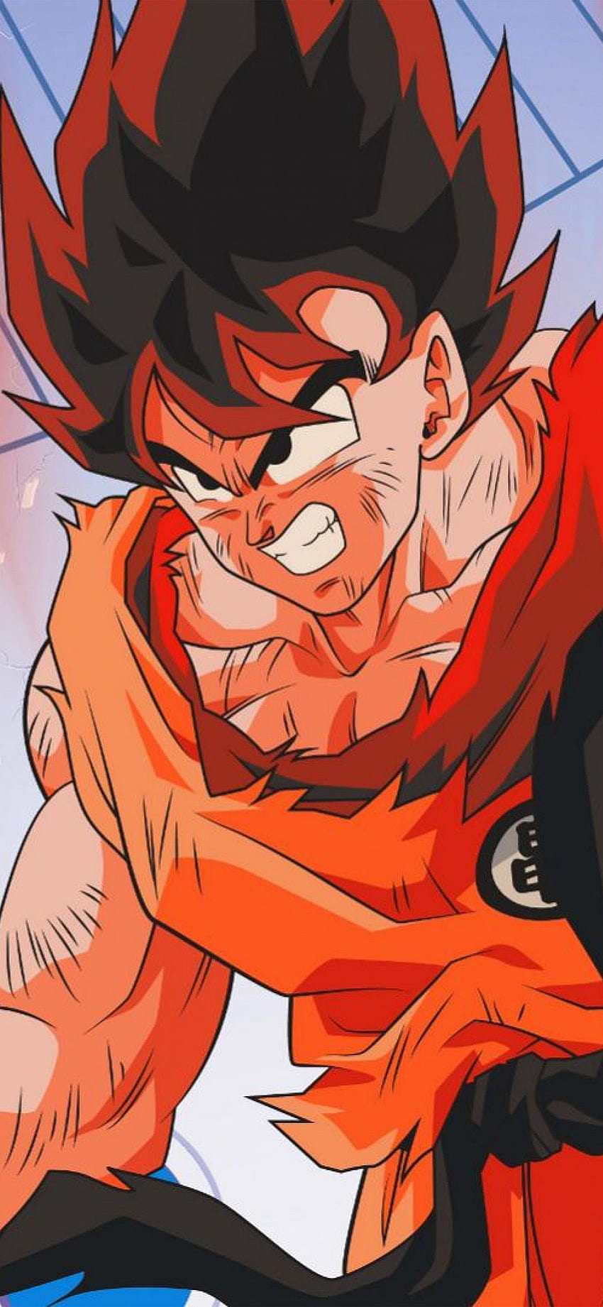 iPhone11 . dragonball red cyan art illustration anime hero HD phone wallpaper