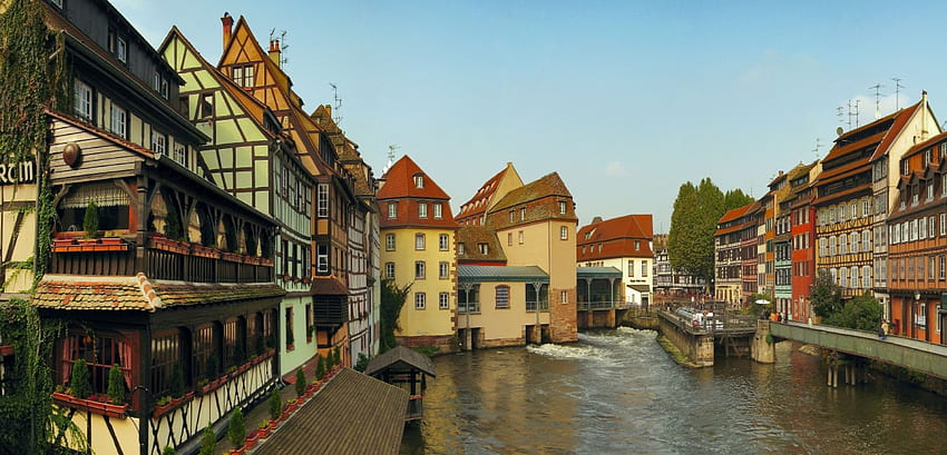 Estrasburgo, França, rio, casas, francês, cidade papel de parede HD