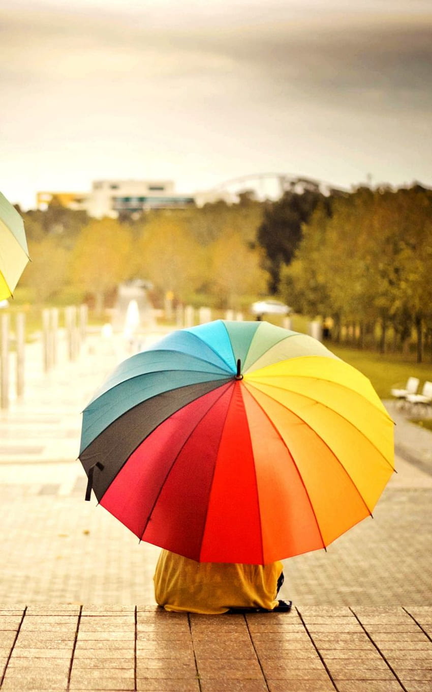 Umbrellas, Colorful, Kids, Rainbow, Weather, Mood Samsung Galaxy Note Gt N7000, Meizu Mx2 Background, Kids Rainbow HD phone wallpaper