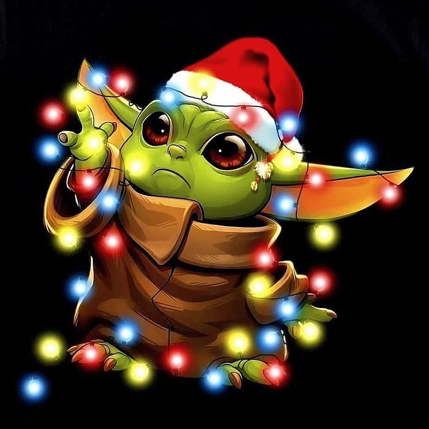 Christmas Baby Yoda. Yoda , Yoda art, Star wars art HD phone wallpaper