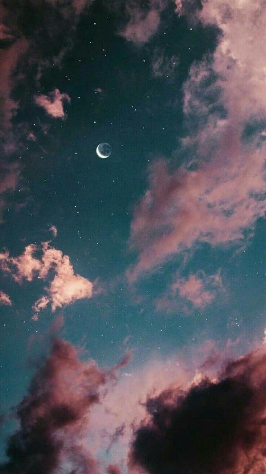 Bella meraviglia del cielo per iPhone - Eclipse Moon Blue Sky Full Of Stars And Pink Malva Cloud - Idea , iPhone , Color Schemes, Beautiful Celestial Sfondo del telefono HD