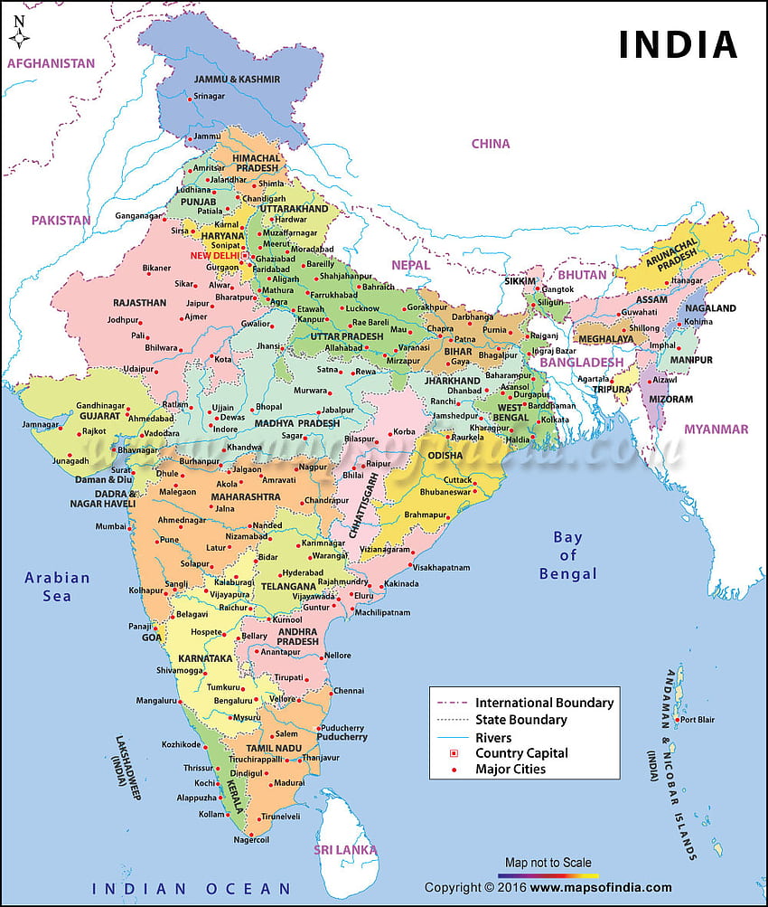 India Large Colour Map, India Colour Map, Large Colour Map, Indian Map HD phone wallpaper