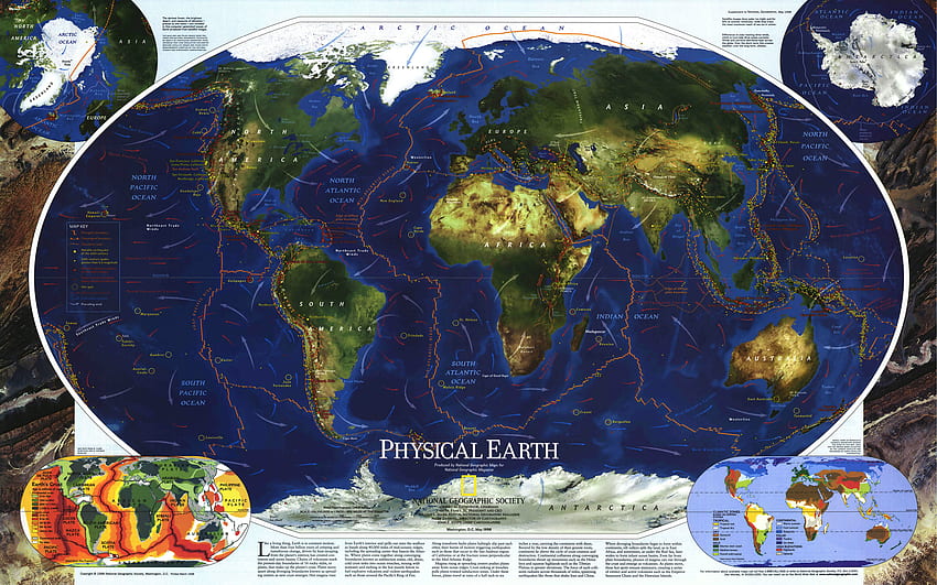 Mappa del mondo geografica nazionale. Sfondo HD