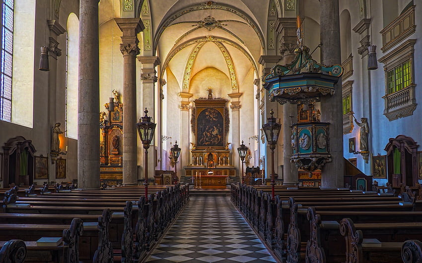 Church Interior, Christianity, catholic, church, interior HD wallpaper