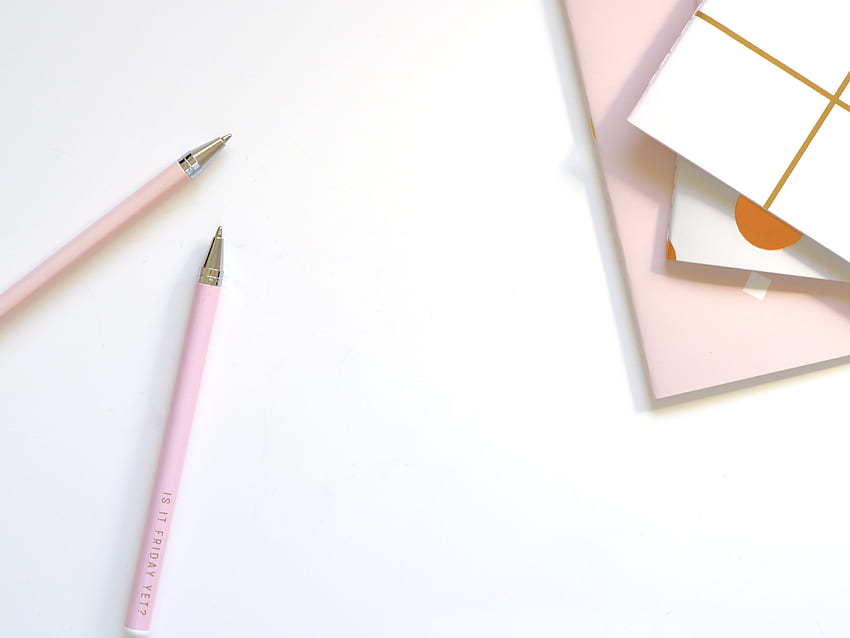 Pink office supplies , Office Stationery HD wallpaper