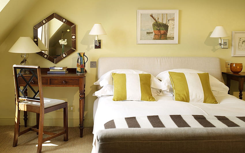 Chair, Room, Bed, Sleeping, Bedroom, Mirror HD wallpaper