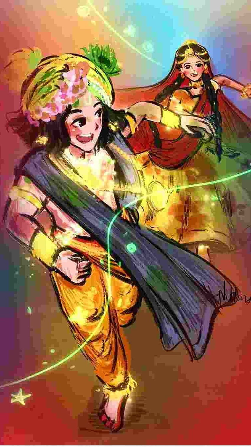 Radha Krishna Serial , Beautiful Painting HD phone wallpaper | Pxfuel